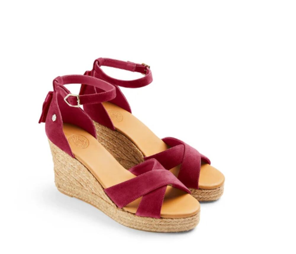 Fairfax & Favor Women's Cherry Valencia Wedges Size 8